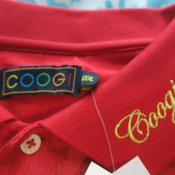 VTG 90s Coogi Australia 3D Knit Polo Red Spellout Men’s 3XL Rare Cosby Biggie